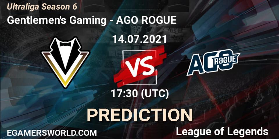 Gentlemen's Gaming vs AGO ROGUE: Match Prediction. 14.07.2021 at 17:30, LoL, Ultraliga Season 6