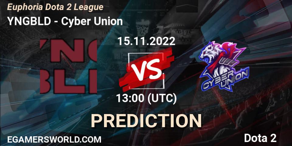 YNGBLD vs Cyber Union: Match Prediction. 15.11.2022 at 13:41, Dota 2, Euphoria Dota 2 League