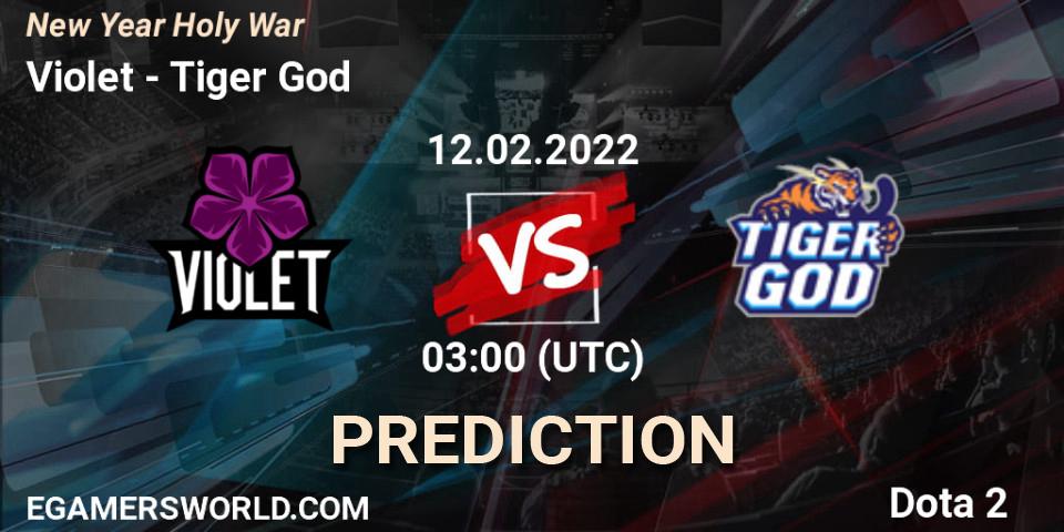 Violet vs Tiger God: Match Prediction. 12.02.2022 at 03:17, Dota 2, New Year Holy War