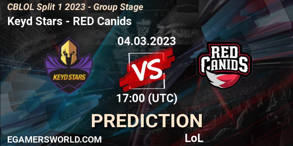 Keyd Stars vs RED Canids: Match Prediction. 04.03.2023 at 17:10, LoL, CBLOL Split 1 2023 - Group Stage