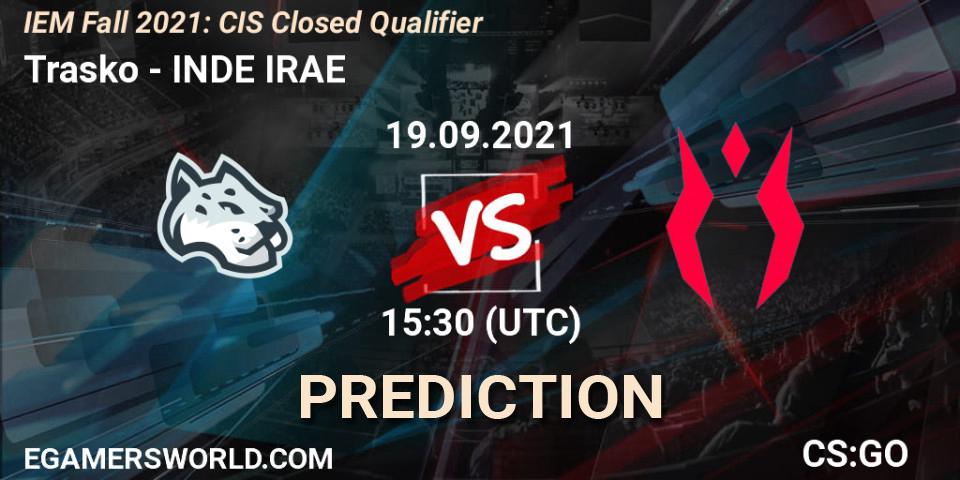 Trasko vs INDE IRAE: Match Prediction. 19.09.2021 at 15:30, Counter-Strike (CS2), IEM Fall 2021: CIS Closed Qualifier