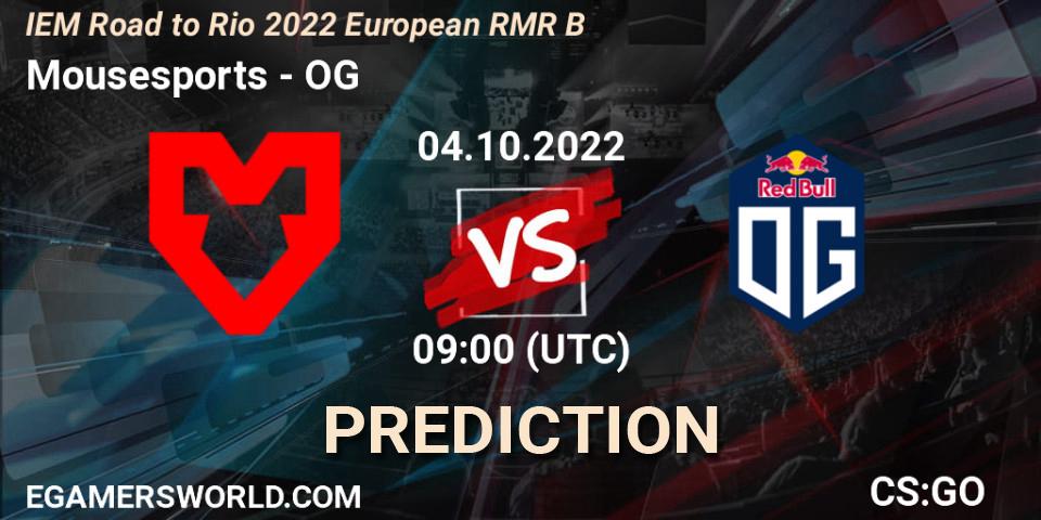 MOUZ vs OG: Match Prediction. 04.10.22, CS2 (CS:GO), IEM Road to Rio 2022 European RMR B