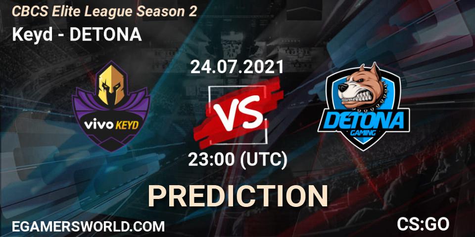 Keyd vs DETONA: Match Prediction. 24.07.2021 at 22:00, Counter-Strike (CS2), CBCS Elite League Season 2