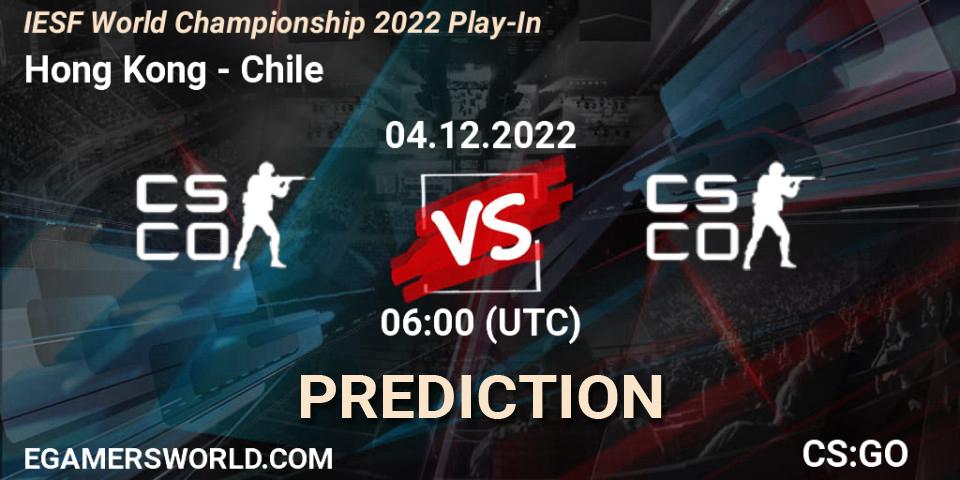 Hong Kong vs Chile: Match Prediction. 04.12.2022 at 04:45, Counter-Strike (CS2), IESF World Esports Championship 2022: Offline Qualifier