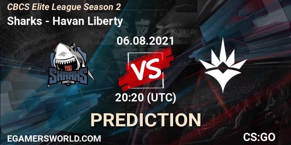 Sharks vs Havan Liberty: Match Prediction. 06.08.2021 at 20:20, Counter-Strike (CS2), CBCS Elite League Season 2