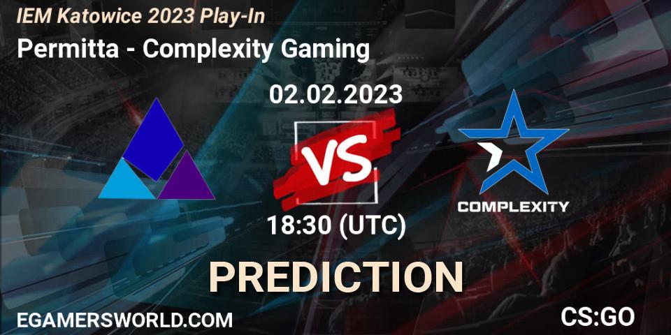 Permitta vs Complexity Gaming: Match Prediction. 02.02.23, CS2 (CS:GO), IEM Katowice 2023 Play-In