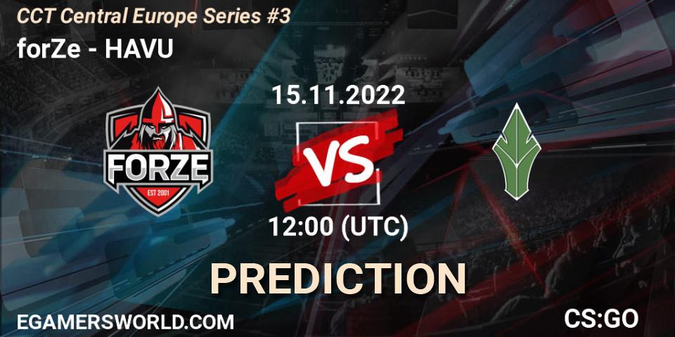 forZe vs HAVU: Match Prediction. 15.11.22, CS2 (CS:GO), CCT Central Europe Series #3