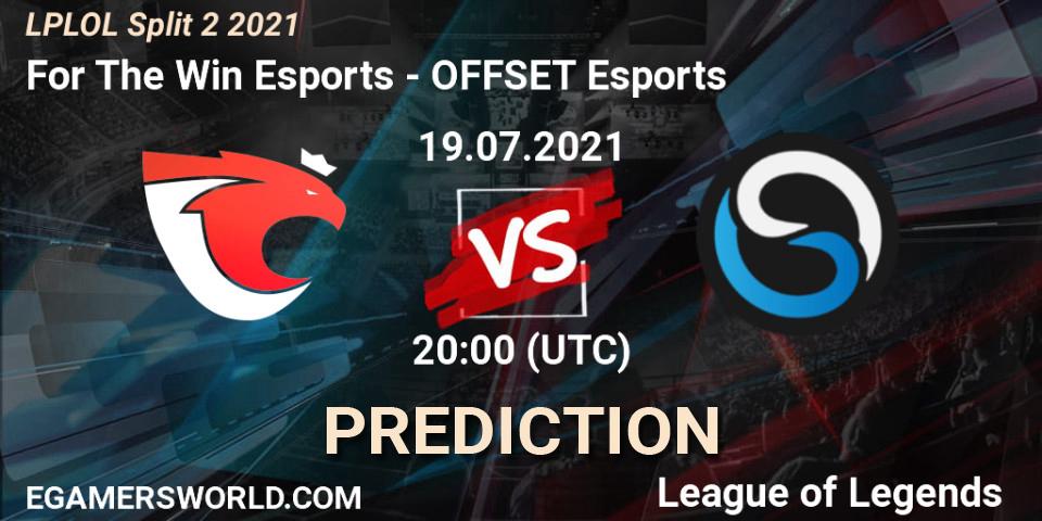 For The Win Esports vs OFFSET Esports: Match Prediction. 19.07.2021 at 20:00, LoL, LPLOL Split 2 2021