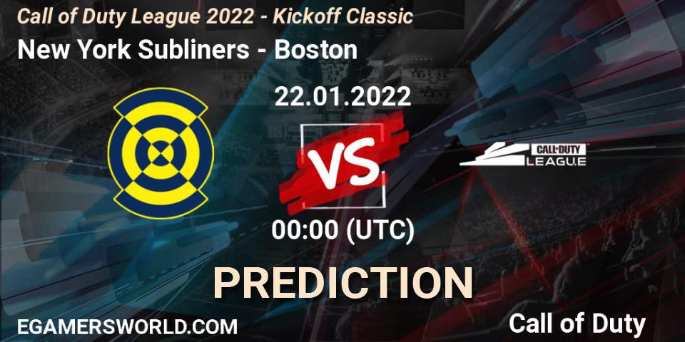 New York Subliners vs Boston Breach: Match Prediction. 22.01.22, Call of Duty, Call of Duty League 2022 - Kickoff Classic