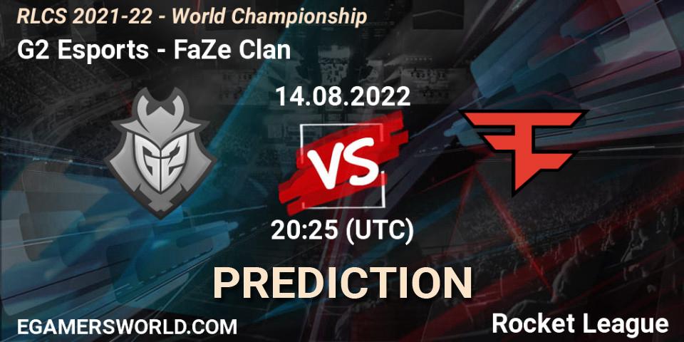 G2 Esports vs FaZe Clan: Match Prediction. 14.08.2022 at 21:00, Rocket League, RLCS 2021-22 - World Championship