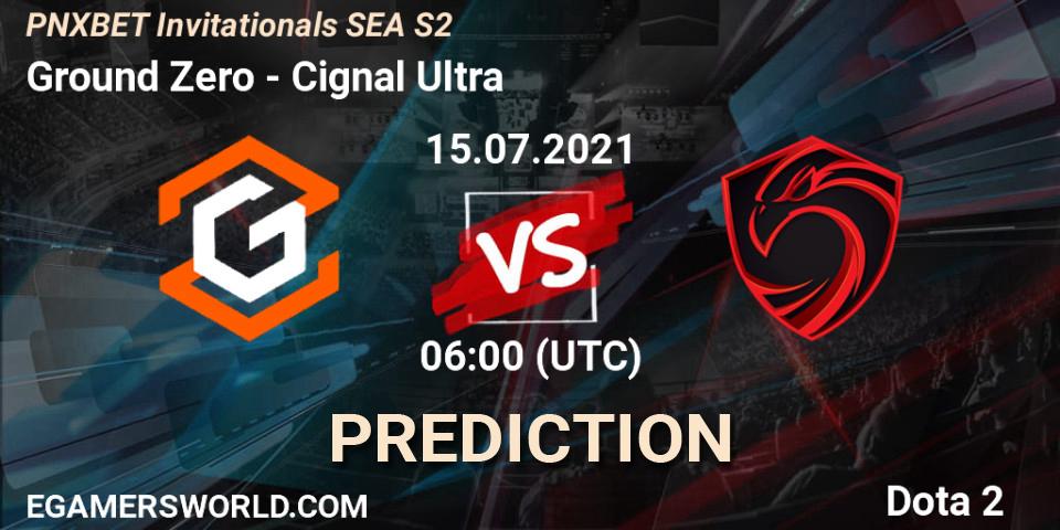 Ground Zero vs Cignal Ultra: Match Prediction. 15.07.2021 at 06:22, Dota 2, PNXBET Invitationals SEA S2