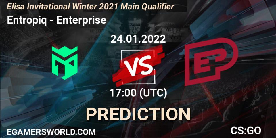 Entropiq vs Enterprise: Match Prediction. 27.01.2022 at 11:00, Counter-Strike (CS2), Elisa Invitational Winter 2021 Main Qualifier