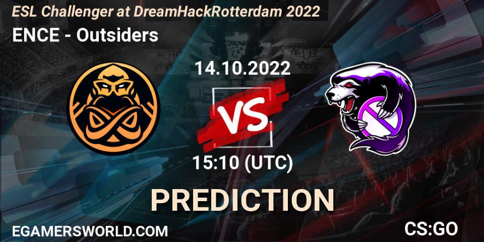 ENCE vs Outsiders: Match Prediction. 14.10.22, CS2 (CS:GO), ESL Challenger at DreamHack Rotterdam 2022