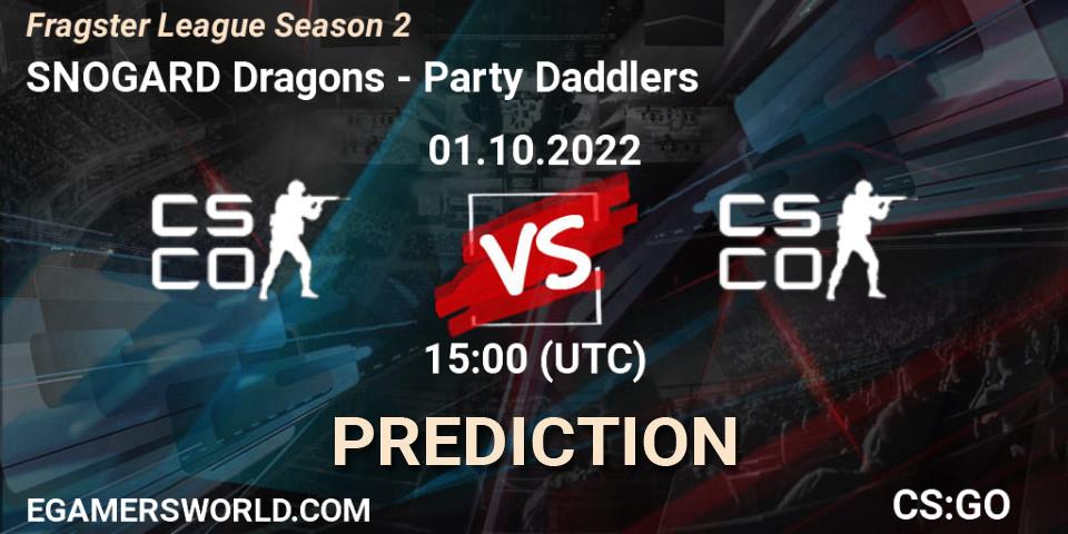 SNOGARD Dragons vs PartyDaddlers: Match Prediction. 01.10.2022 at 15:10, Counter-Strike (CS2), Fragster League Season 2