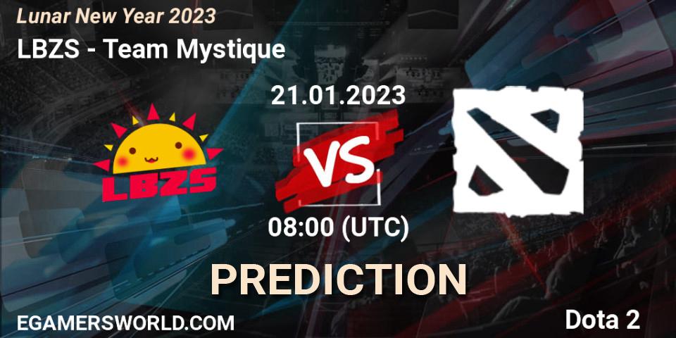 LBZS vs Team Mystique: Match Prediction. 21.01.2023 at 08:04, Dota 2, Lunar New Year 2023