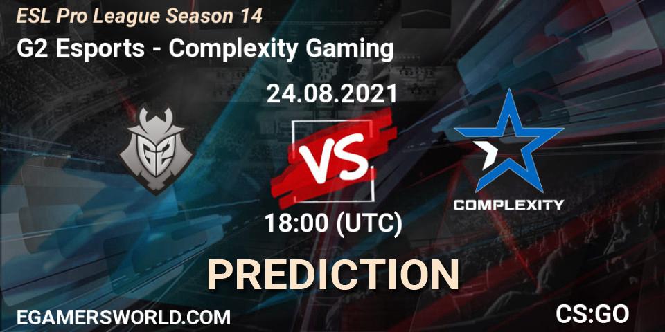 G2 Esports vs Complexity Gaming: Match Prediction. 24.08.21, CS2 (CS:GO), ESL Pro League Season 14