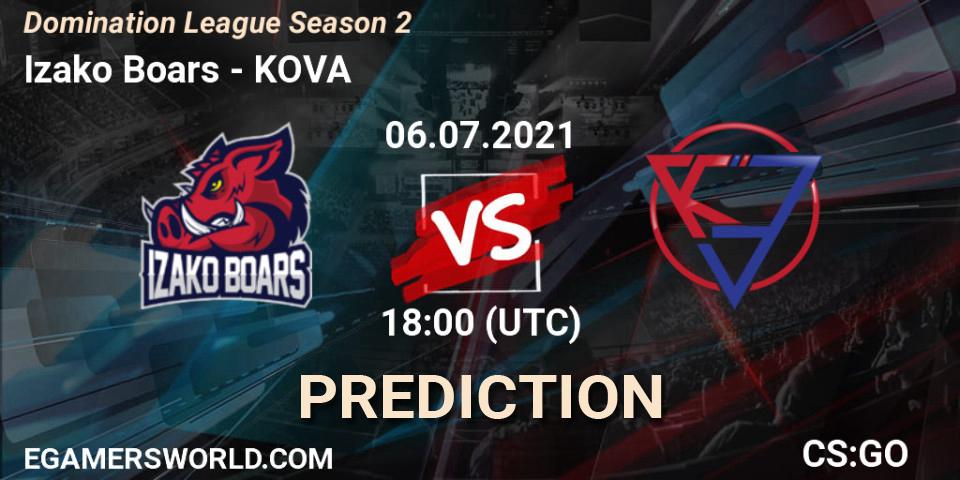 Izako Boars vs KOVA: Match Prediction. 06.07.2021 at 18:00, Counter-Strike (CS2), Domination League Season 2