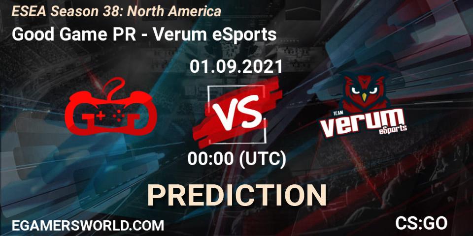 Good Game PR vs Verum eSports: Match Prediction. 01.09.21, CS2 (CS:GO), ESEA Season 38: North America 