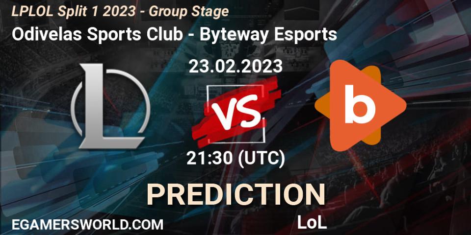 Odivelas Sports Club vs Byteway Esports: Match Prediction. 23.02.2023 at 21:30, LoL, LPLOL Split 1 2023 - Group Stage