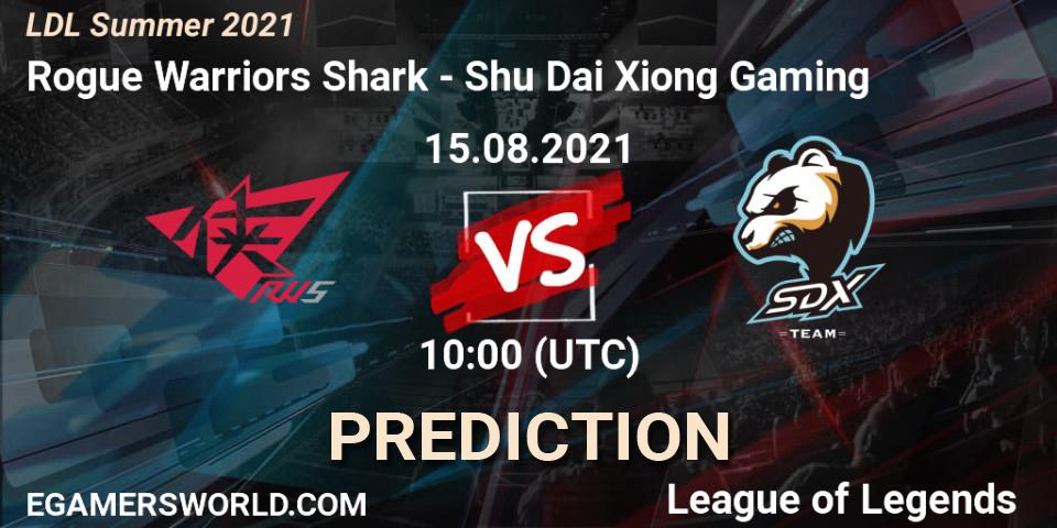 Rogue Warriors Shark vs Shu Dai Xiong Gaming: Match Prediction. 15.08.21, LoL, LDL Summer 2021
