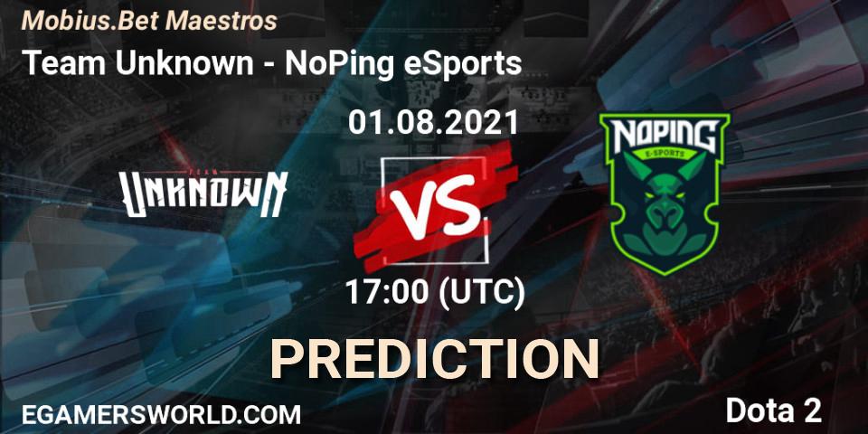 Team Unknown vs NoPing eSports: Match Prediction. 01.08.2021 at 22:56, Dota 2, Mobius.Bet Maestros