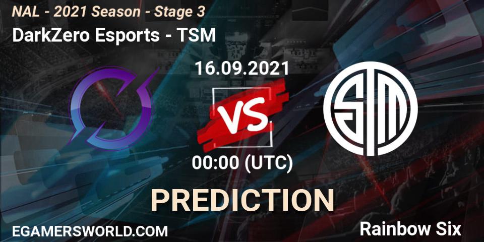 DarkZero Esports vs TSM: Match Prediction. 16.09.21, Rainbow Six, NAL - 2021 Season - Stage 3