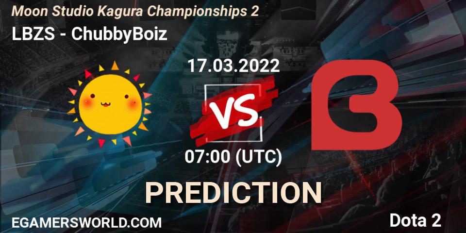 LBZS vs ChubbyBoiz: Match Prediction. 17.03.2022 at 07:00, Dota 2, Moon Studio Kagura Championships 2