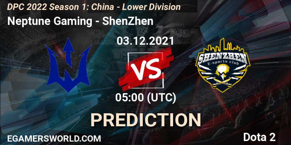 Neptune Gaming vs ShenZhen: Match Prediction. 03.12.2021 at 04:58, Dota 2, DPC 2022 Season 1: China - Lower Division