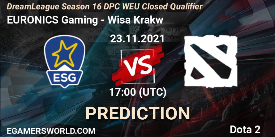 EURONICS Gaming vs Wisła Kraków: Match Prediction. 23.11.2021 at 17:00, Dota 2, DPC 2022 Season 1: Euro - Closed Qualifier (DreamLeague Season 16)