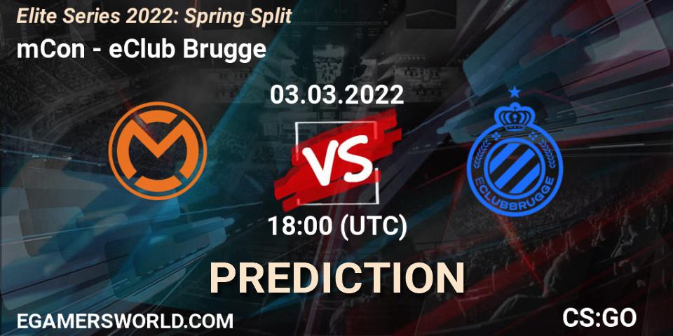 mCon vs eClub Brugge: Match Prediction. 03.03.2022 at 17:00, Counter-Strike (CS2), Elite Series 2022: Spring Split