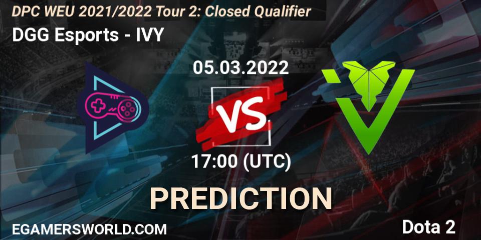 DGG Esports vs IVY: Match Prediction. 05.03.2022 at 17:00, Dota 2, DPC WEU 2021/2022 Tour 2: Closed Qualifier