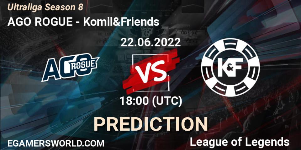 AGO ROGUE vs Komil&Friends: Match Prediction. 22.06.2022 at 18:15, LoL, Ultraliga Season 8