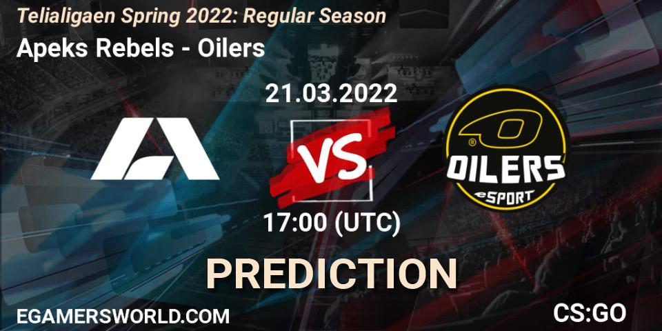 Apeks Rebels vs Oilers: Match Prediction. 21.03.2022 at 17:00, Counter-Strike (CS2), Telialigaen Spring 2022: Regular Season