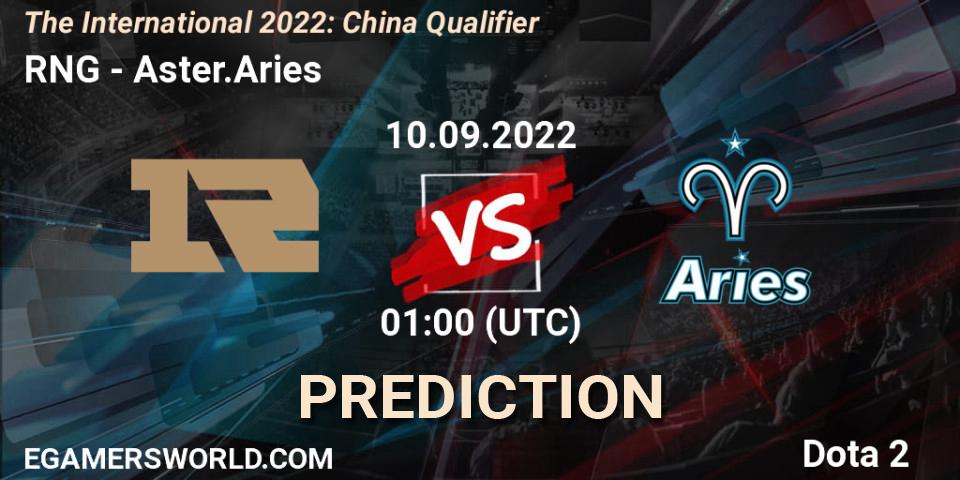 RNG vs Aster.Aries: Match Prediction. 10.09.22, Dota 2, The International 2022: China Qualifier