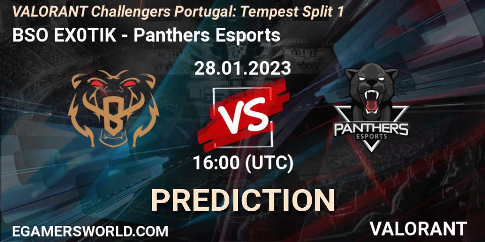BSO EX0TIK vs Panthers Esports: Match Prediction. 28.01.23, VALORANT, VALORANT Challengers 2023 Portugal: Tempest Split 1