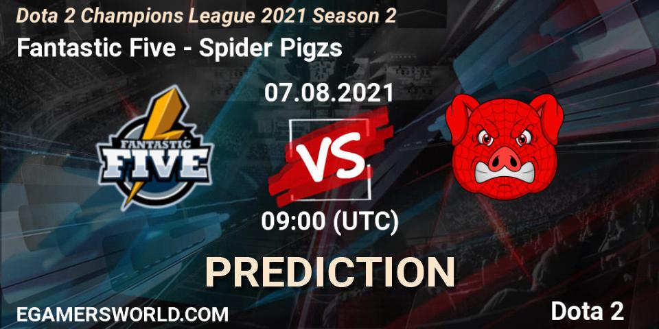 Fantastic Five vs Spider Pigzs: Match Prediction. 09.08.2021 at 09:47, Dota 2, Dota 2 Champions League 2021 Season 2