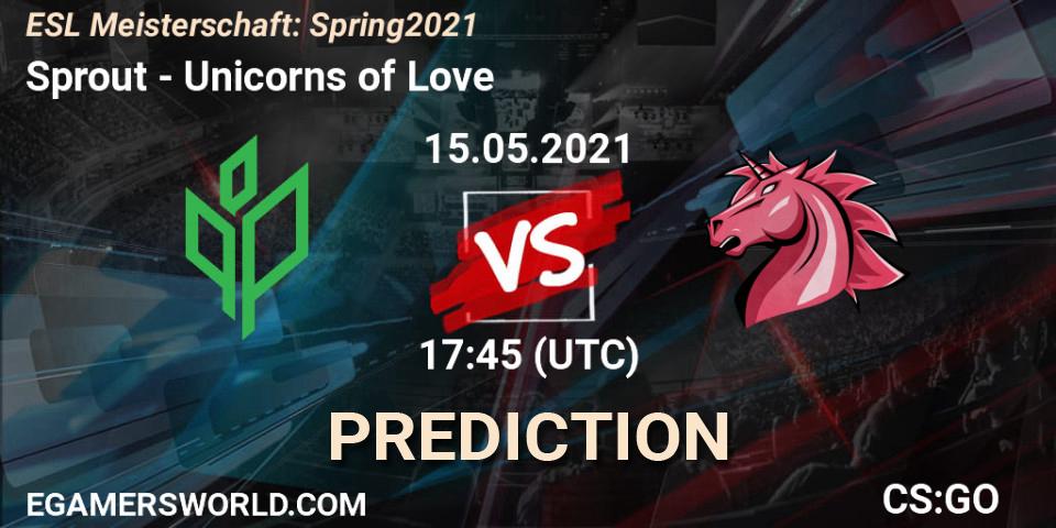 Sprout vs Unicorns of Love: Match Prediction. 15.05.2021 at 17:45, Counter-Strike (CS2), ESL Meisterschaft: Spring 2021