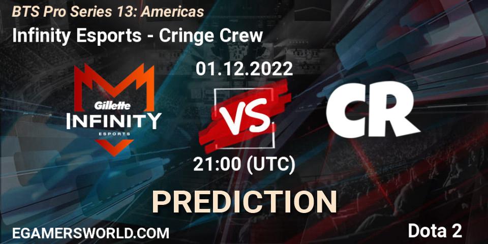 Infinity Esports vs Cringe Crew: Match Prediction. 29.11.22, Dota 2, BTS Pro Series 13: Americas