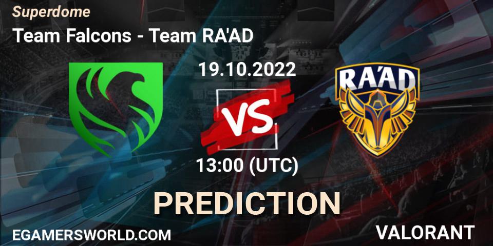 Team Falcons vs Team RA'AD: Match Prediction. 19.10.2022 at 13:00, VALORANT, Superdome