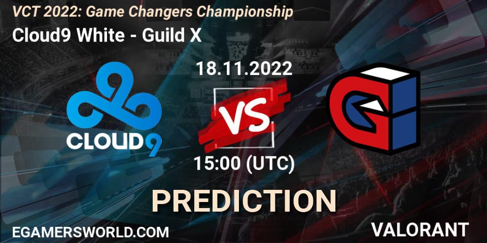 Cloud9 White vs Guild X: Match Prediction. 18.11.2022 at 15:45, VALORANT, VCT 2022: Game Changers Championship