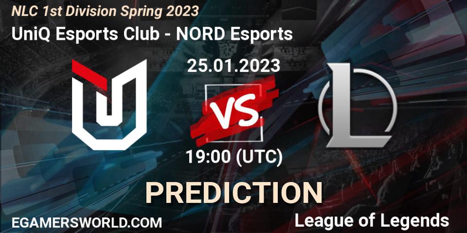 UniQ Esports Club vs NORD Esports: Match Prediction. 25.01.2023 at 19:00, LoL, NLC 1st Division Spring 2023