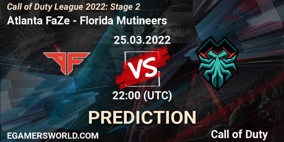 Atlanta FaZe vs Florida Mutineers: Match Prediction. 25.03.2022 at 22:30, Call of Duty, Call of Duty League 2022: Stage 2
