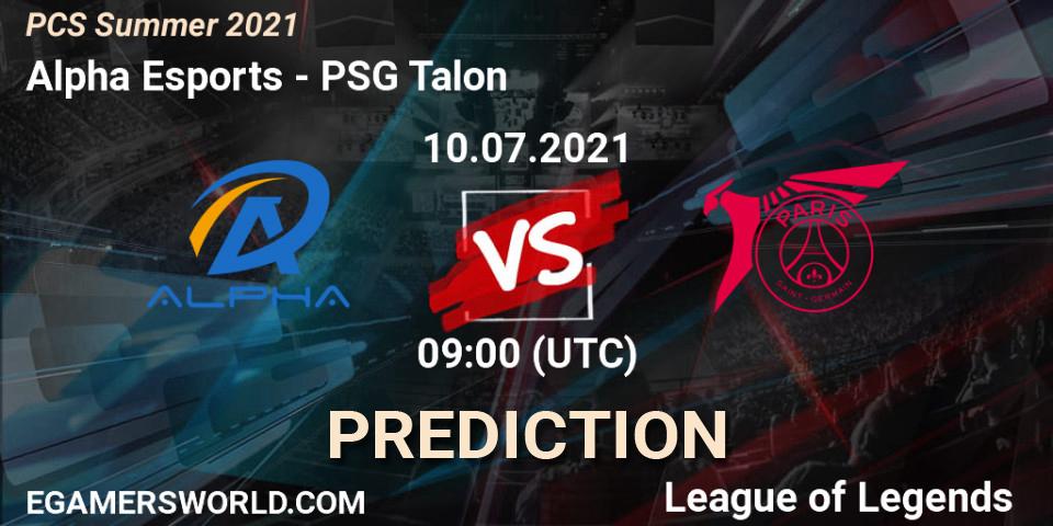 Alpha Esports vs PSG Talon: Match Prediction. 10.07.2021 at 09:00, LoL, PCS Summer 2021