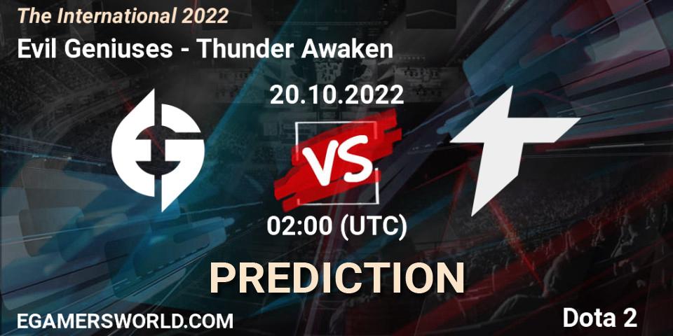 Evil Geniuses vs Thunder Awaken: Match Prediction. 20.10.22, Dota 2, The International 2022