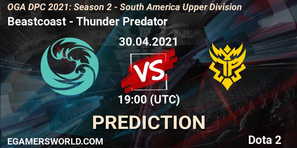 Beastcoast vs Thunder Predator: Match Prediction. 30.04.2021 at 19:18, Dota 2, OGA DPC 2021: Season 2 - South America Upper Division