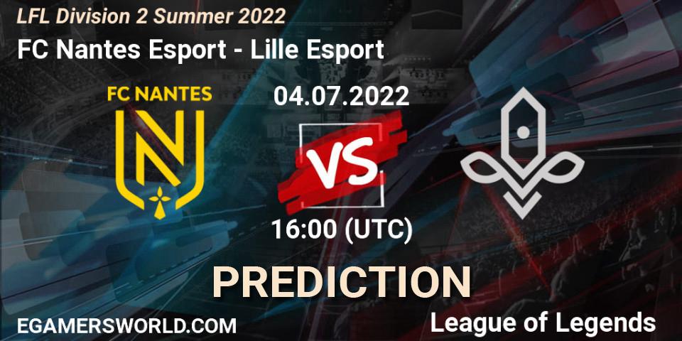 FC Nantes Esport vs Lille Esport: Match Prediction. 04.07.2022 at 16:00, LoL, LFL Division 2 Summer 2022