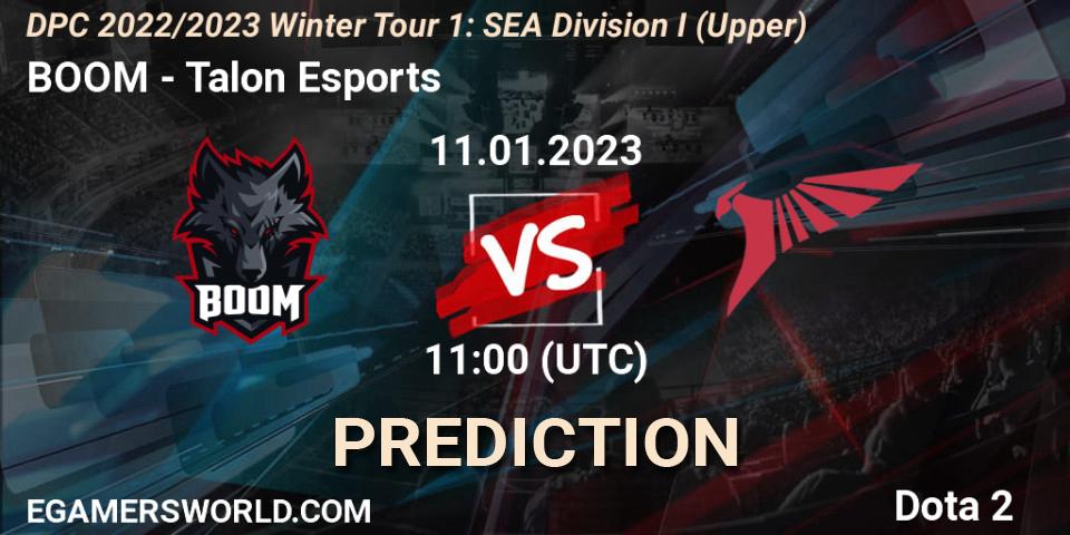 BOOM vs Talon Esports: Match Prediction. 11.01.2023 at 11:00, Dota 2, DPC 2022/2023 Winter Tour 1: SEA Division I (Upper)