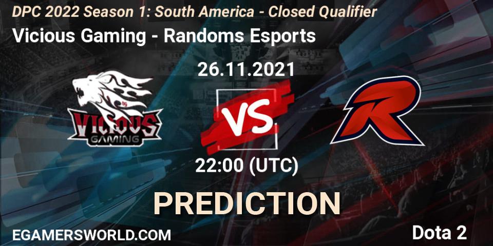 Vicious Gaming vs Randoms Esports: Match Prediction. 26.11.21, Dota 2, DPC 2022 Season 1: South America - Closed Qualifier