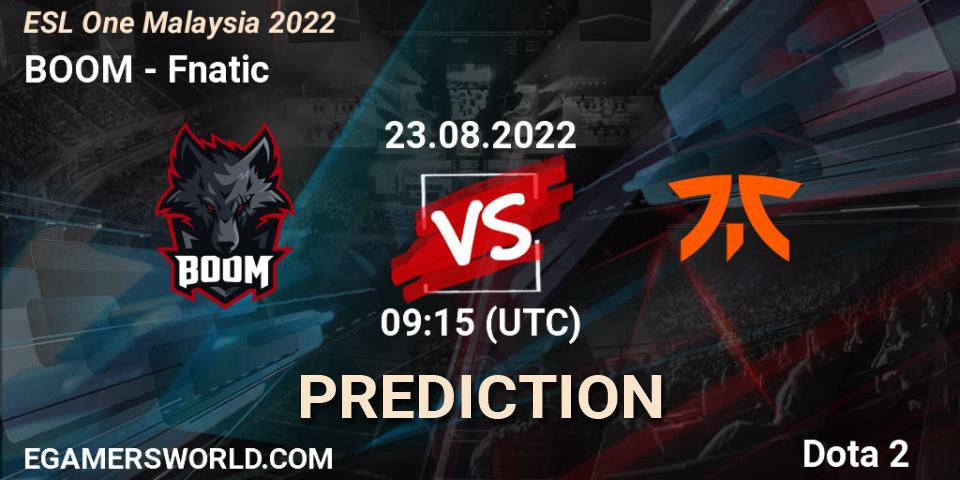 BOOM vs Fnatic: Match Prediction. 23.08.22, Dota 2, ESL One Malaysia 2022