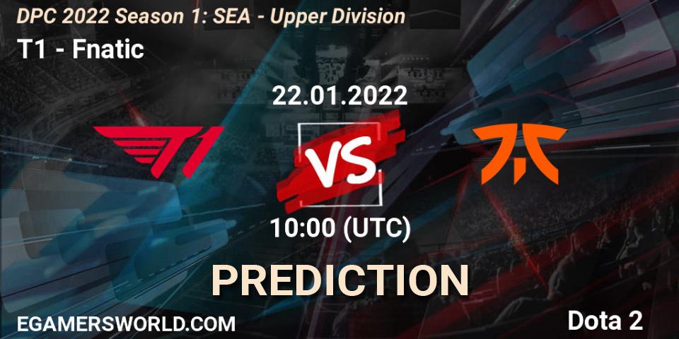 T1 vs Fnatic: Match Prediction. 22.01.22, Dota 2, DPC 2022 Season 1: SEA - Upper Division